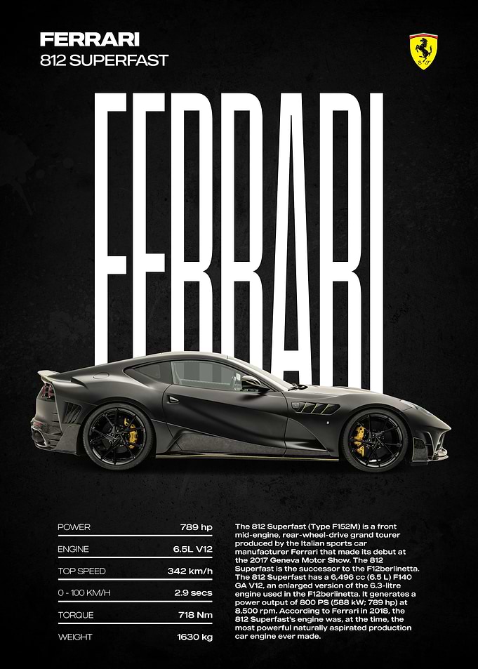 Ferrari 812 Superfast Poster