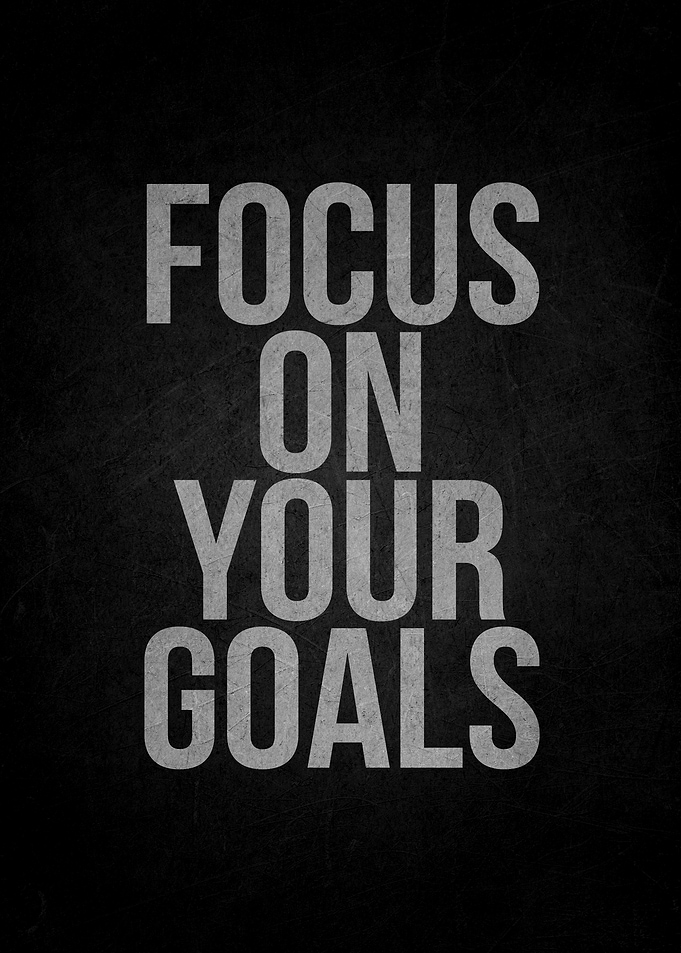 Focus On Your Goals Motivational Text
