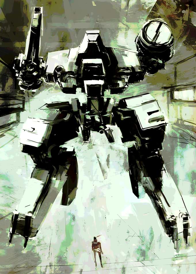 Giant Mech and Soldier