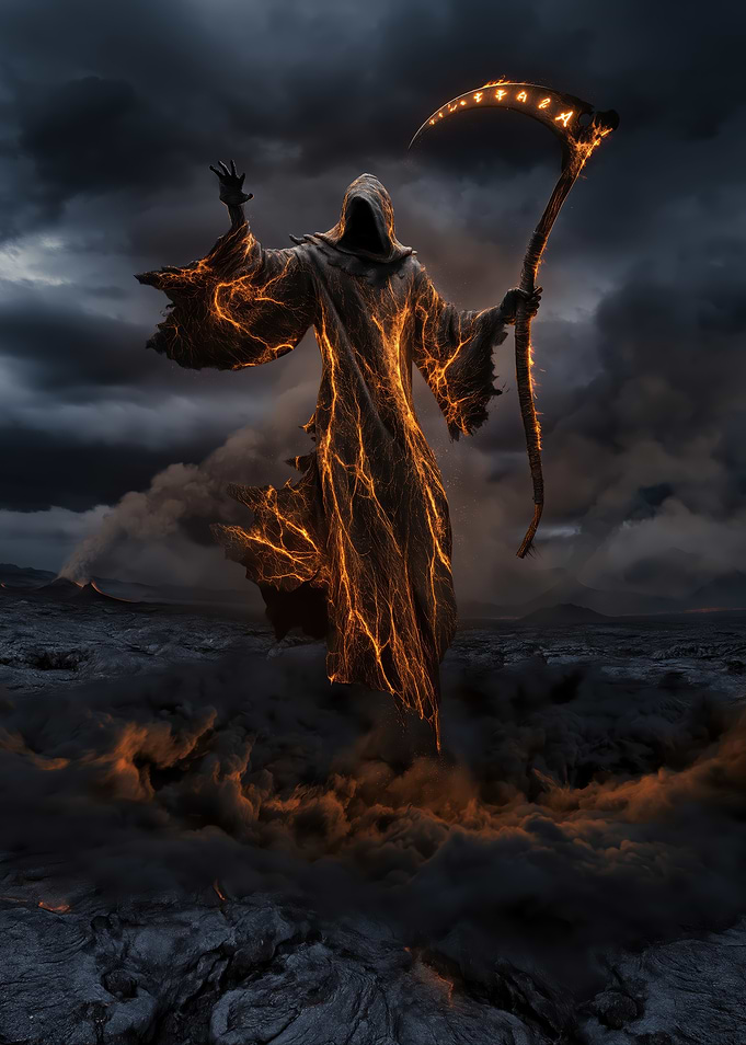 Fiery Grim Reaper with Scythe