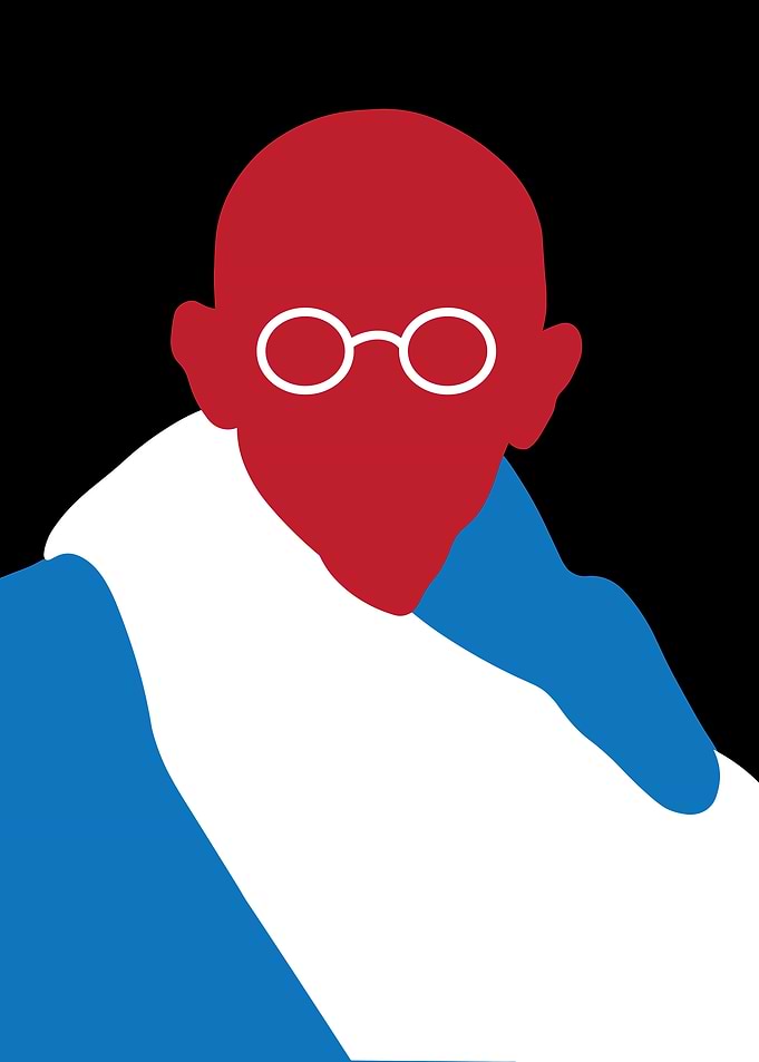 Minimalist Portrait of Mahatma Gandhi