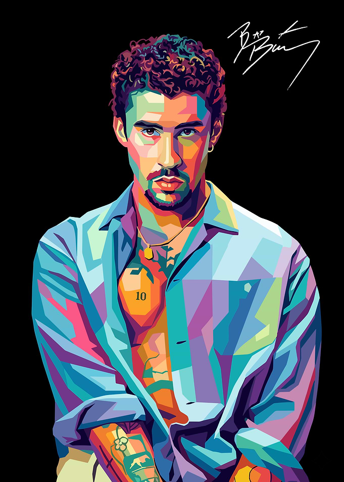 Bad Bunny Pop Art Portrait