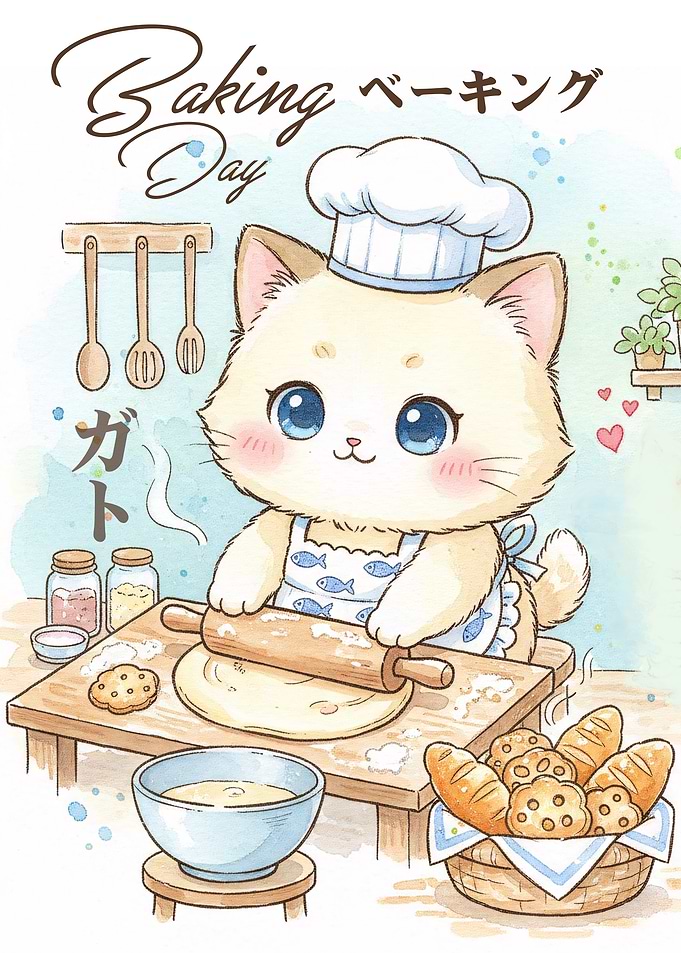 Cute Cat Baking Day