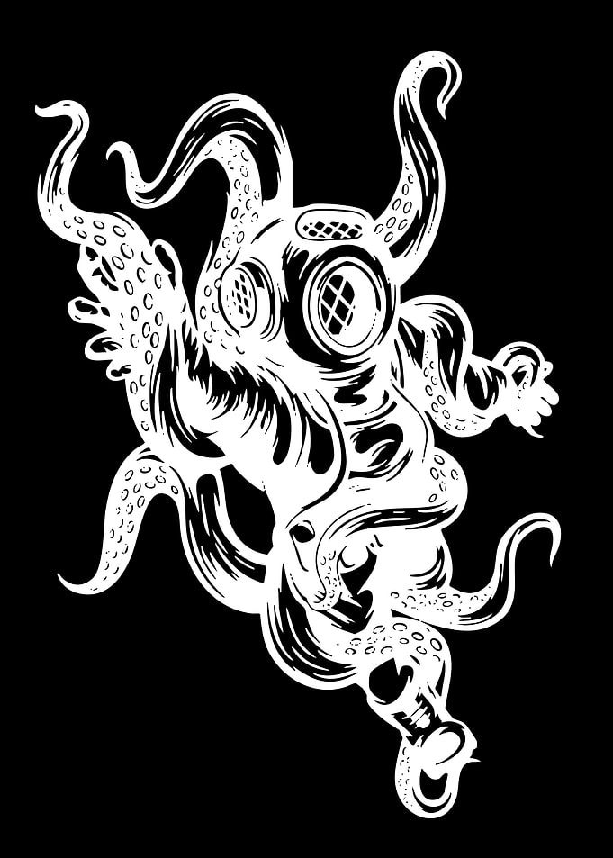 Octopus in Diving Helmet