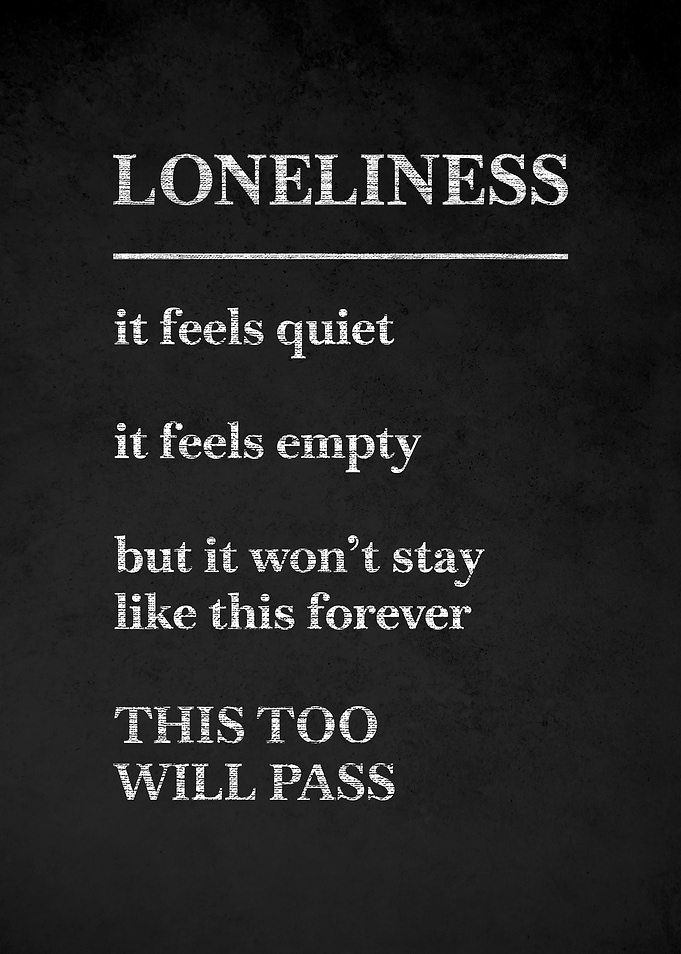 Loneliness Quote on Chalkboard