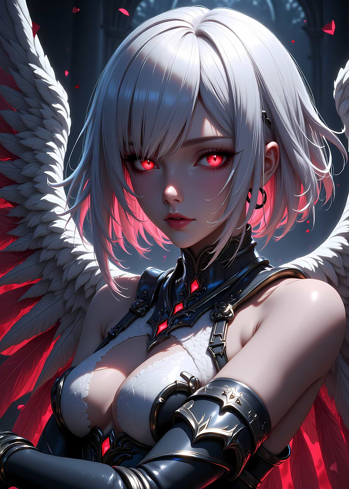 Anime Angel with Red Eyes