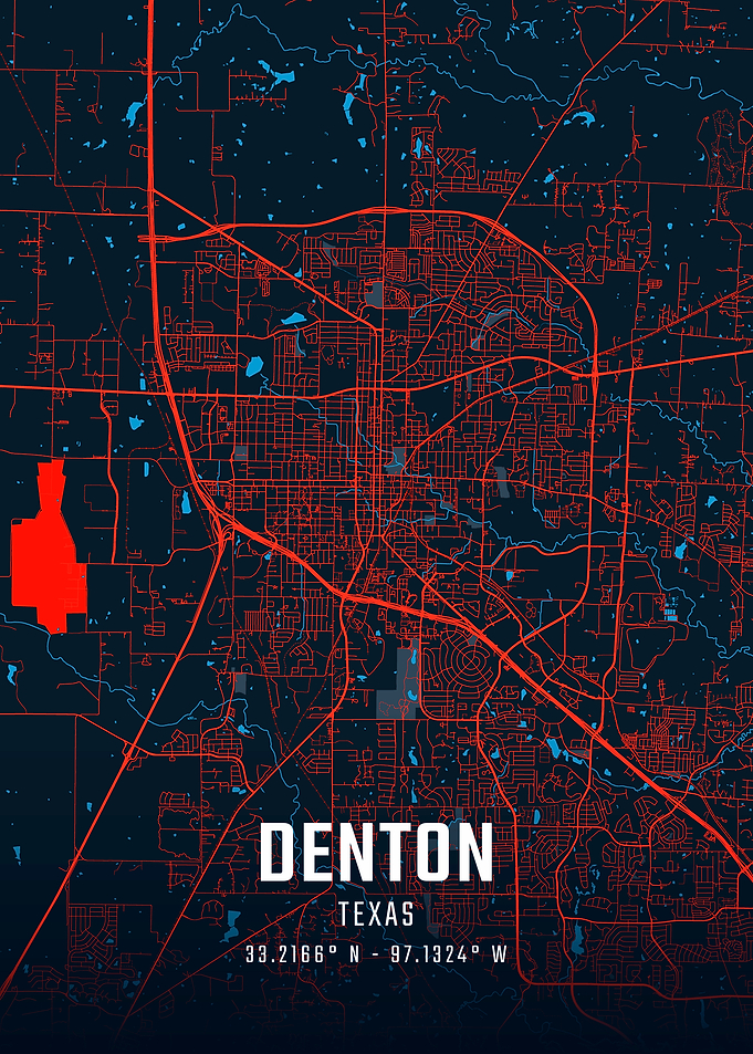 Denton Texas City Map