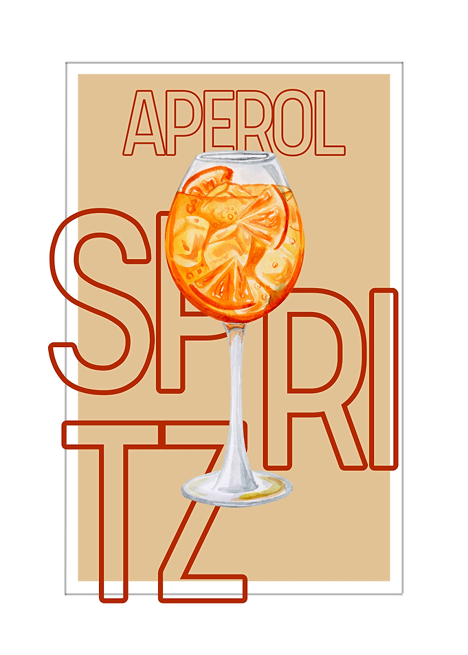 Aperol Spritz Cocktail Illustration