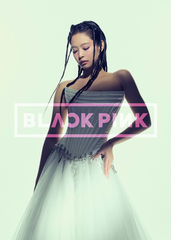 Jennie from BLACKPINK in a white gown