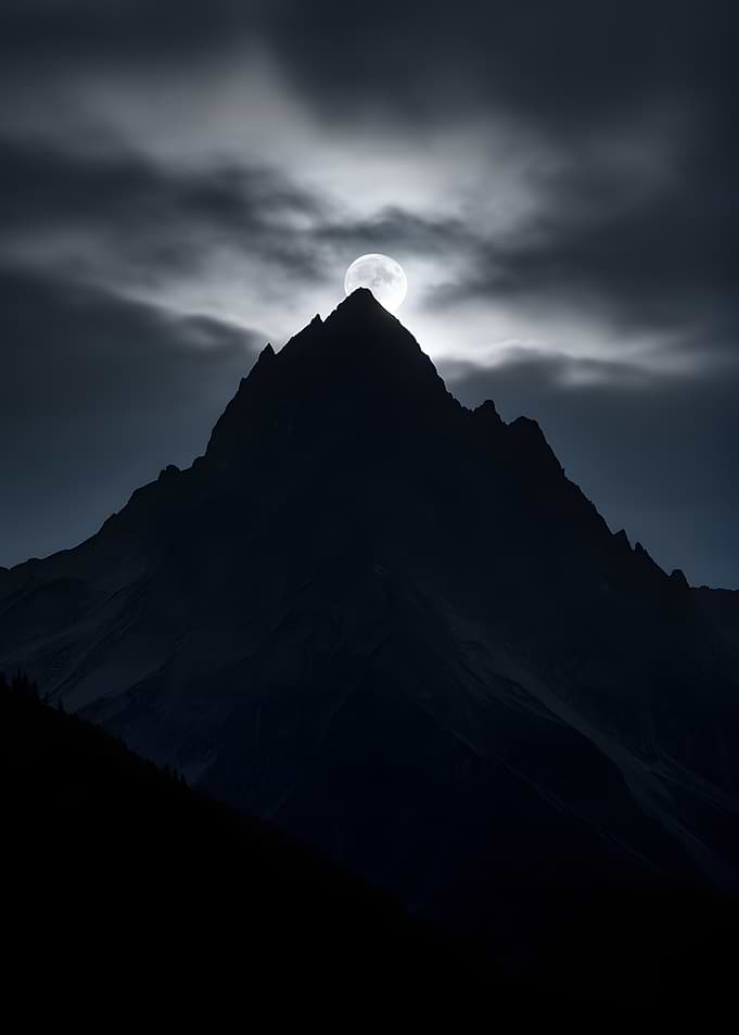 Moonlit Mountain Peak