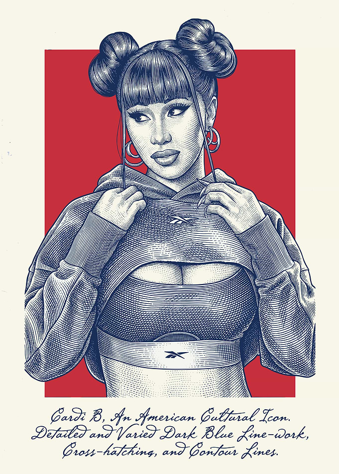 Cardi B Reebok Illustration