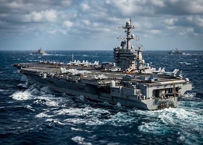 Aircraft Carrier at Sea