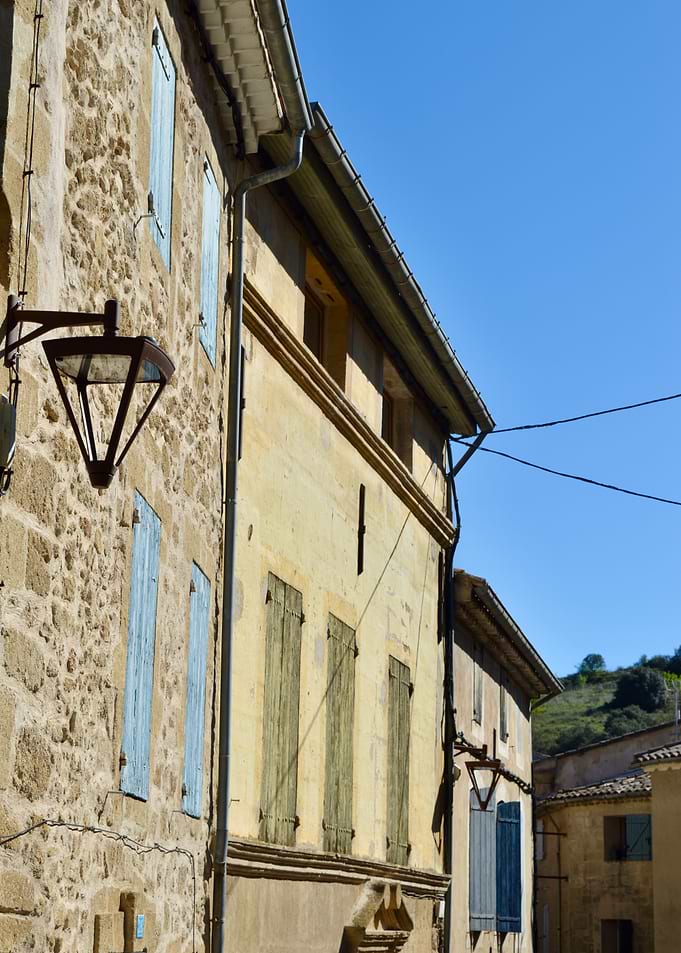 Old European Street with Stone Buildings