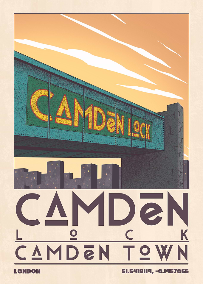 Camden Lock Vintage Poster