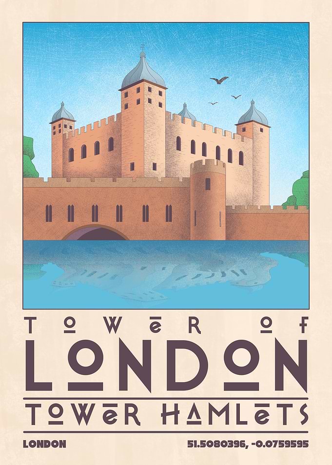 Tower of London Vintage Poster