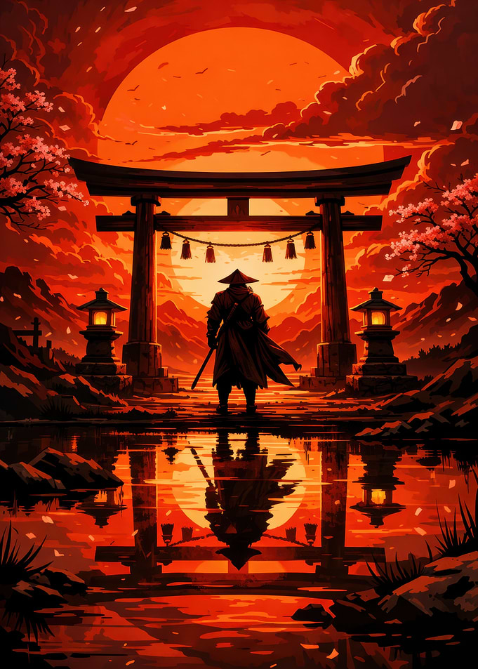 Samurai at Torii Gate