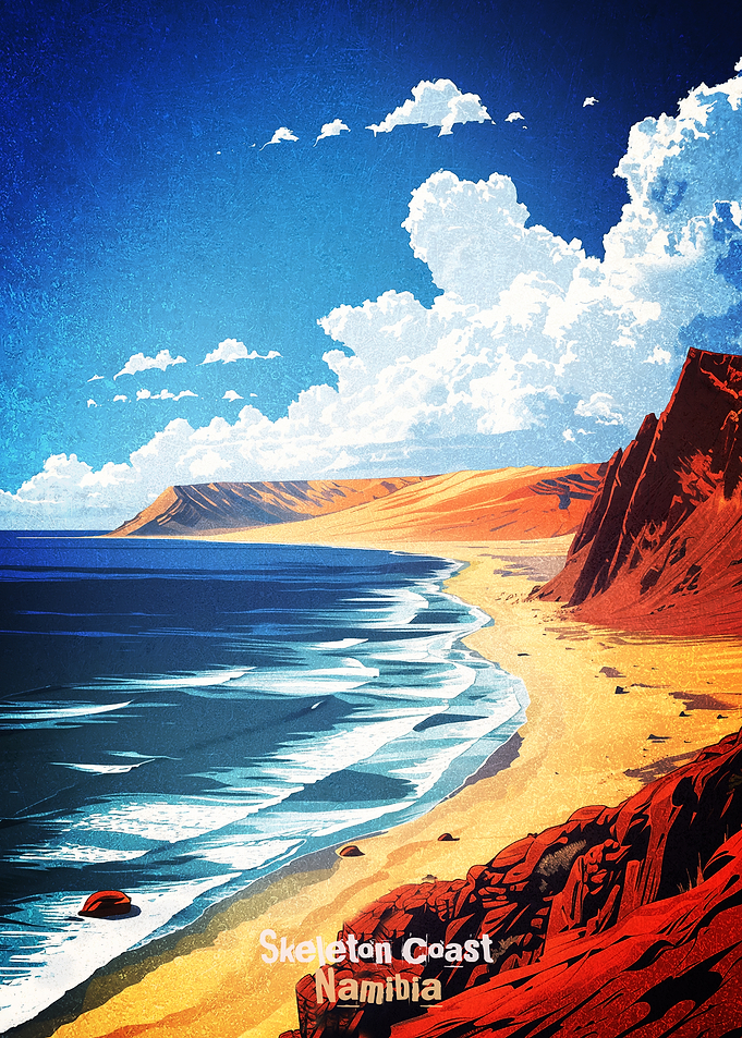 Skeleton Coast Namibia Landscape Poster