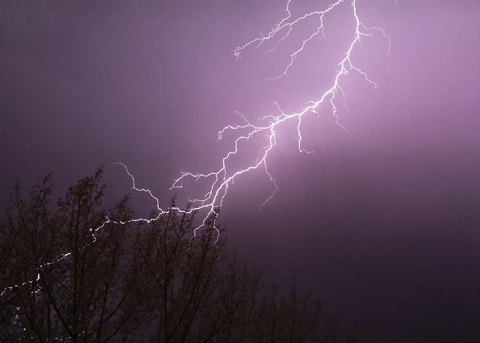 Lightning Strike Over Trees