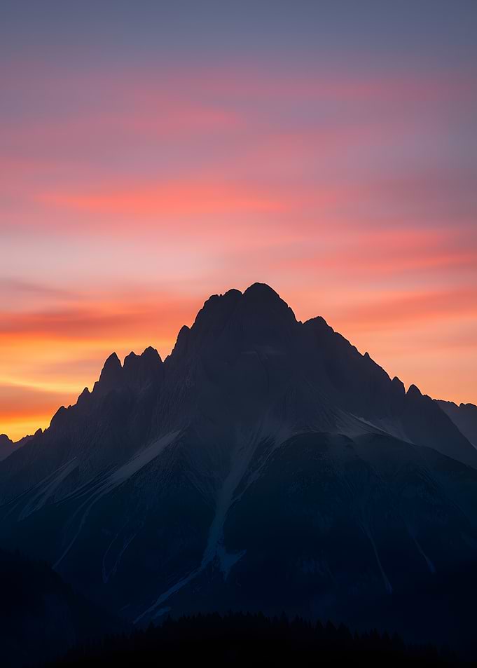 Mountain Silhouette at Sunset