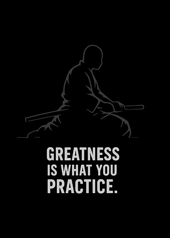 Samurai practicing with sword