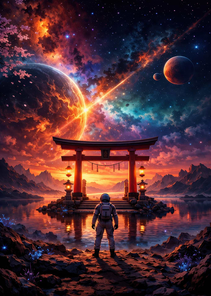 Astronaut at Cosmic Torii Gate