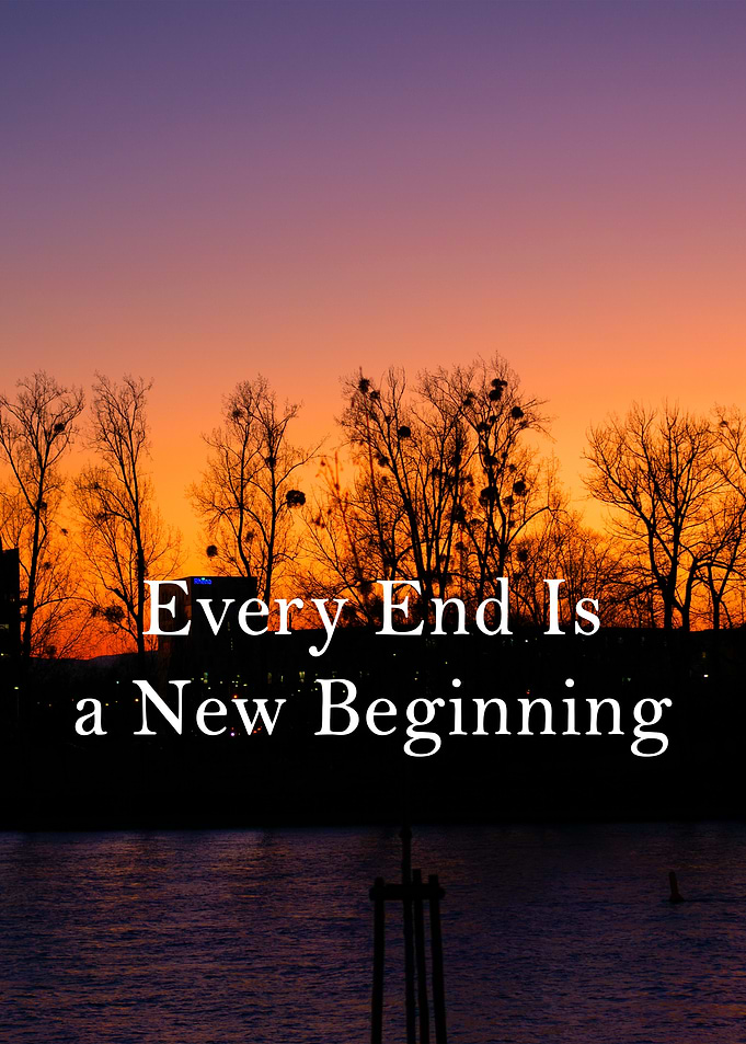 Sunset with inspirational quote