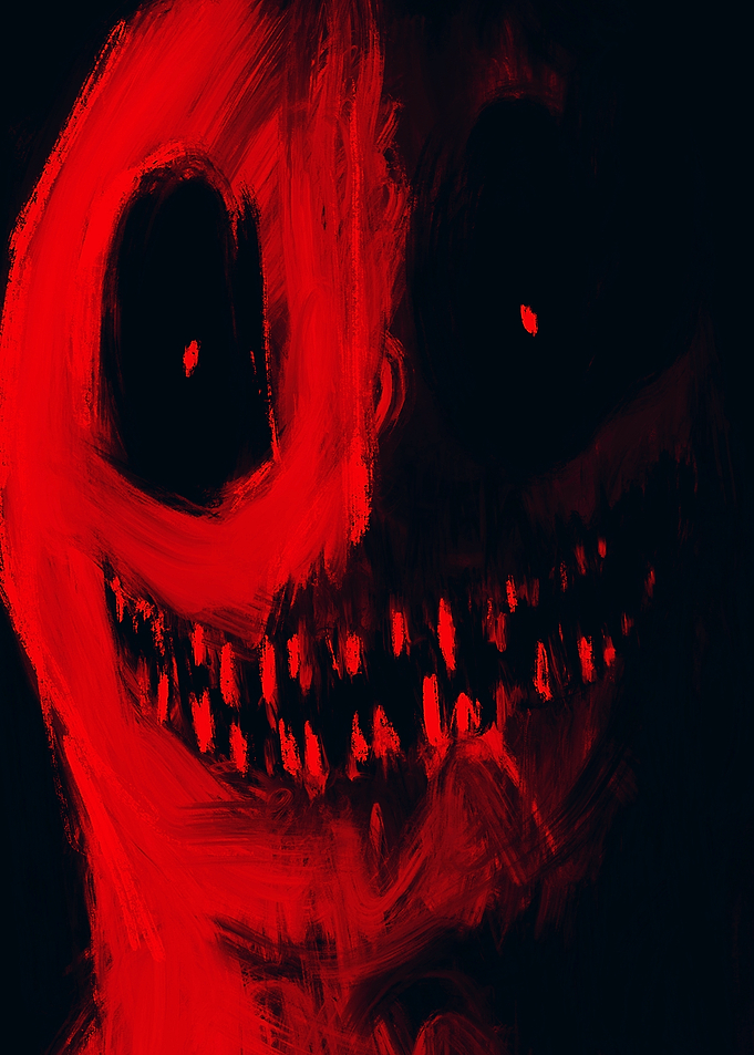 Scary Red Monster Face