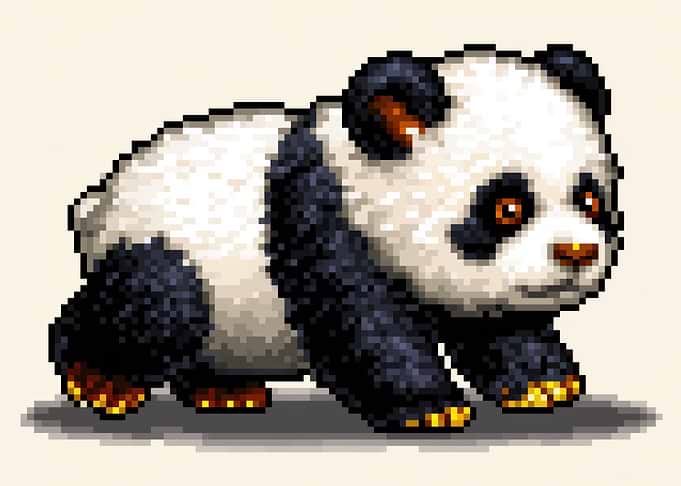 Pixel Art Baby Panda