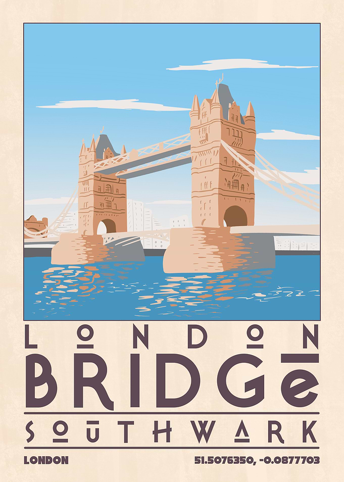 London Bridge Vintage Poster