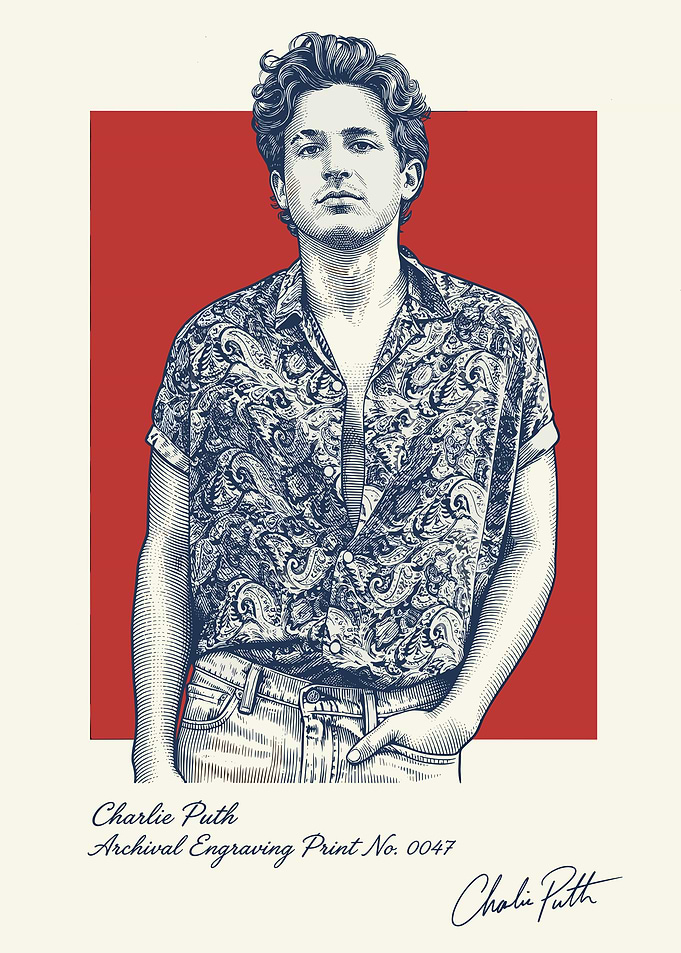 Charlie Puth Archival Engraving Print