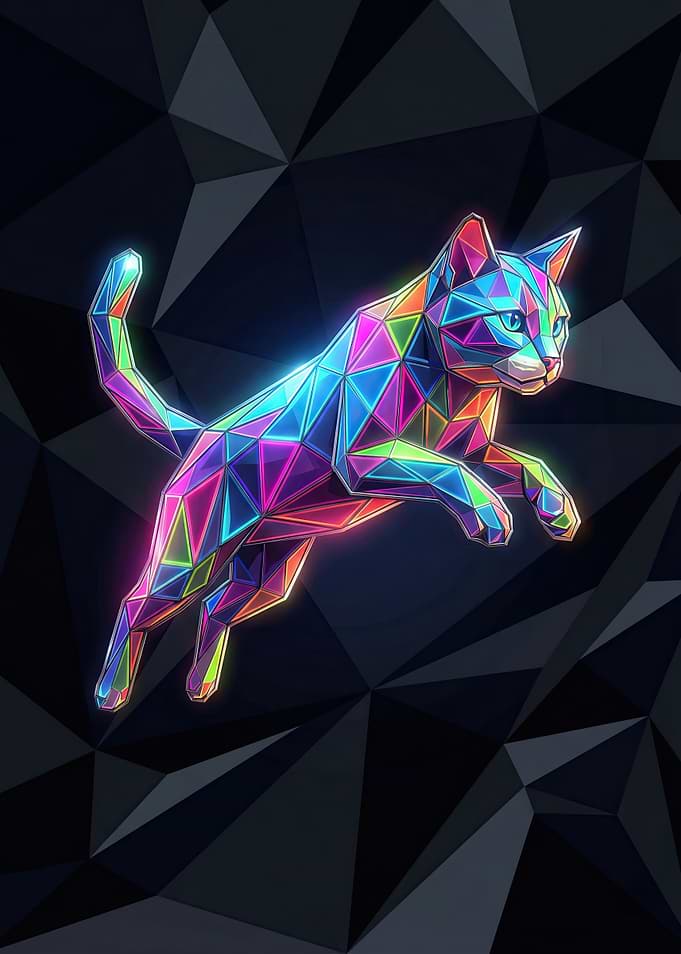 Geometric Cat Jumping