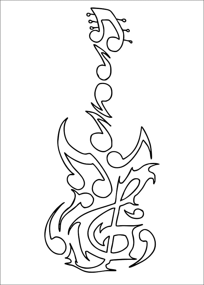 Musical Guitar Silhouette