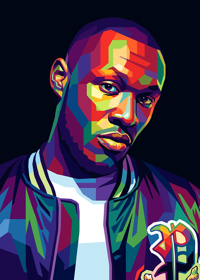 Colorful WPAP Portrait of a Stormzy
