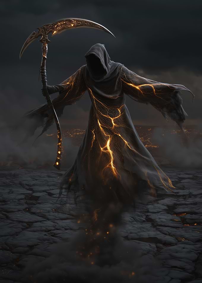 Grim Reaper with Fiery Scythe