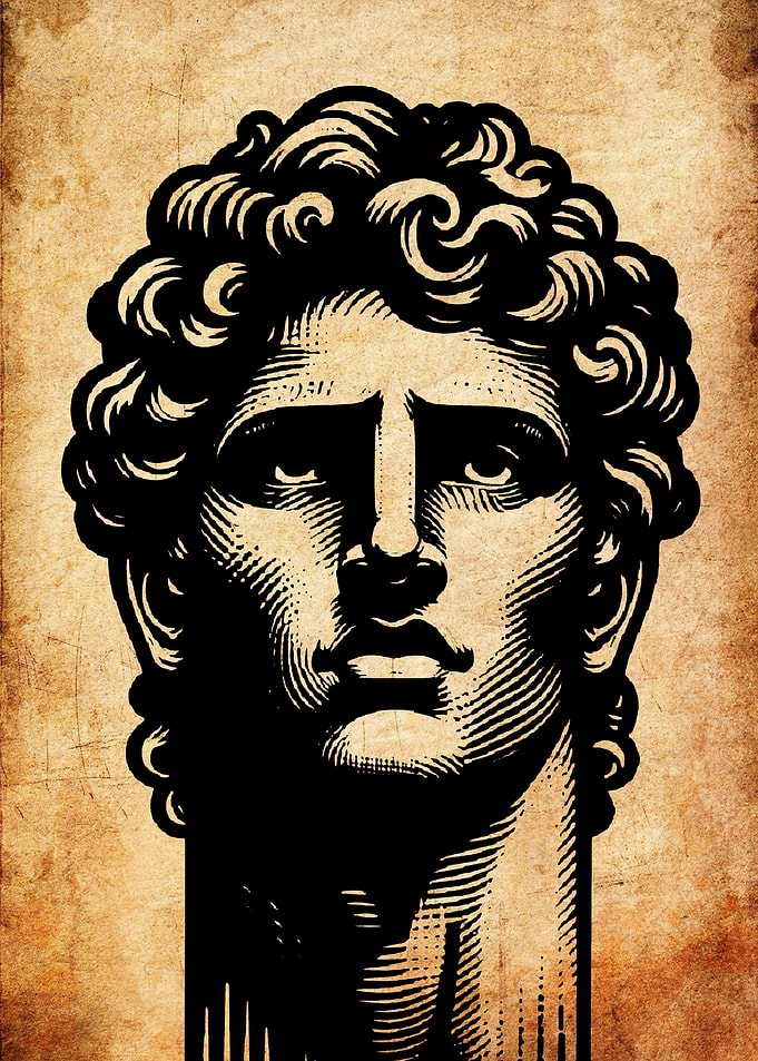 Engraved Bust of a Man