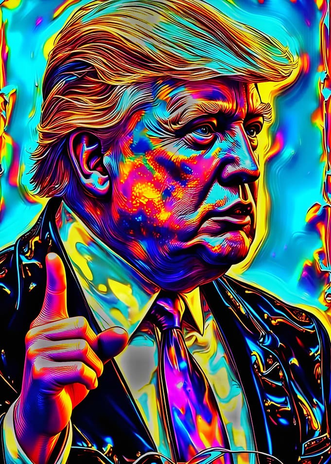 Vibrant Portrait of Donald Trump