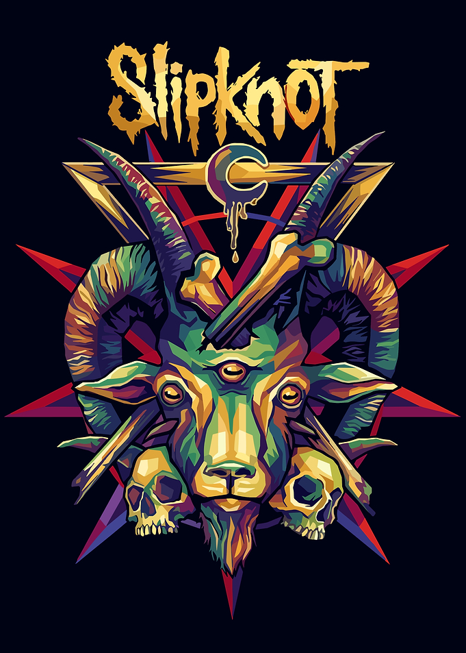 Slipknot Goat Skull Pentagram Art