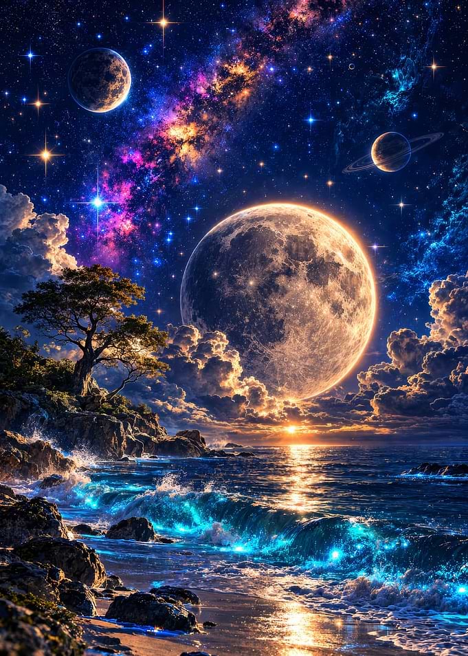 Cosmic Ocean Landscape