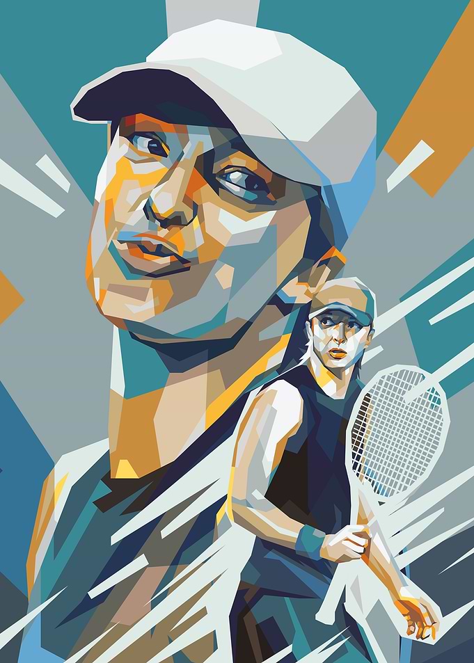 Iga Swiatek in Action Poster