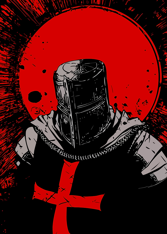 Templar Knight with Red Sun
