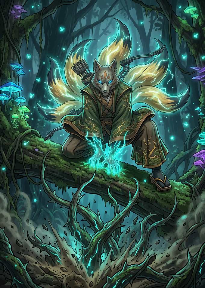 Mystical Fox Spirit in Enchanted Forest
