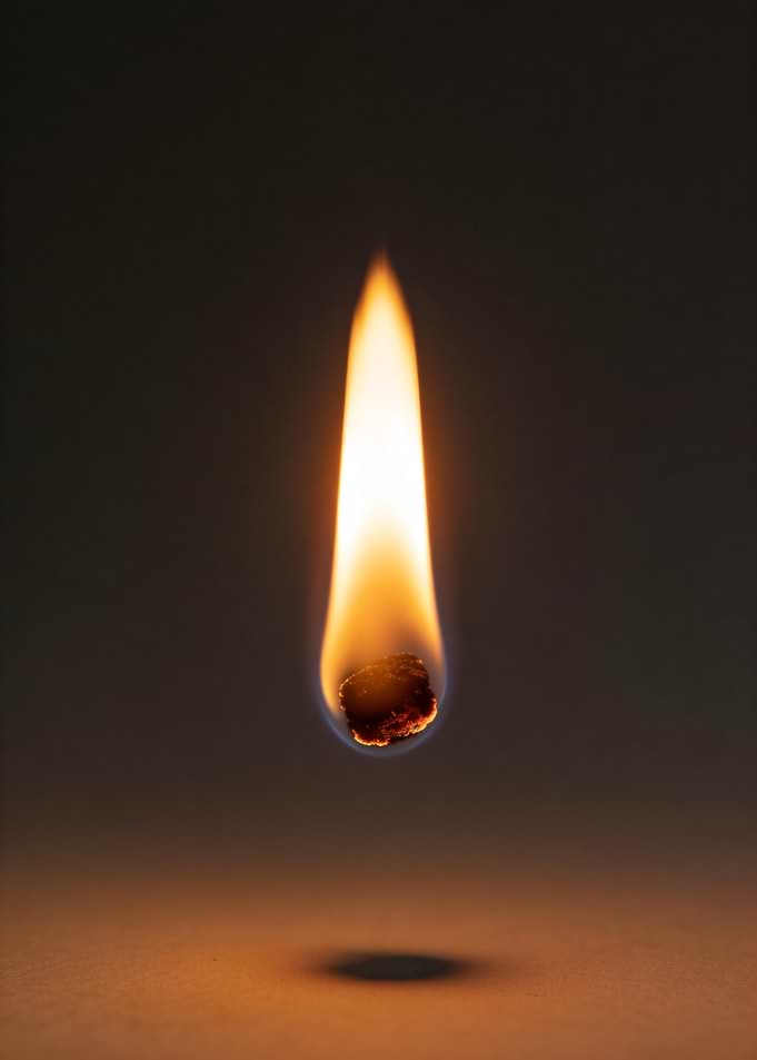 Burning Matchstick Flame