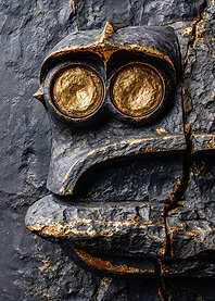 Golden Vintage Car Front Relief