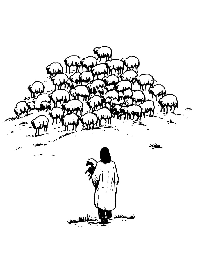 Shepherd with Sheep