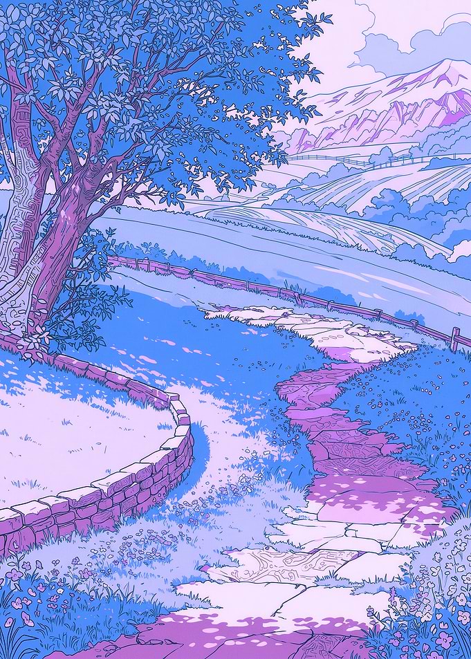 Pastoral Landscape with Winding Path