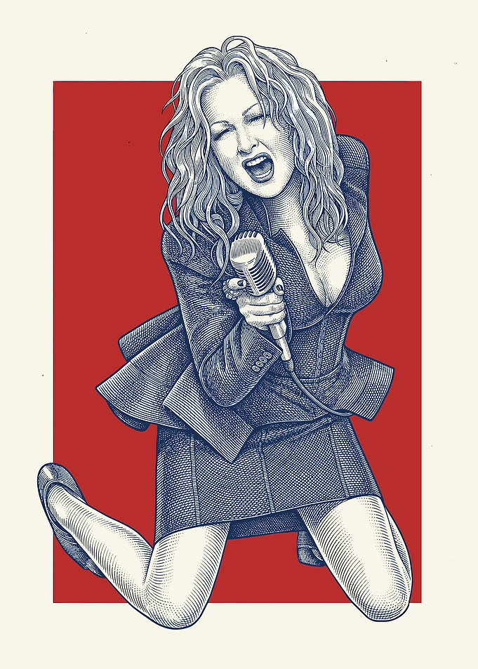 Cyndi Lauper Singing on Stage