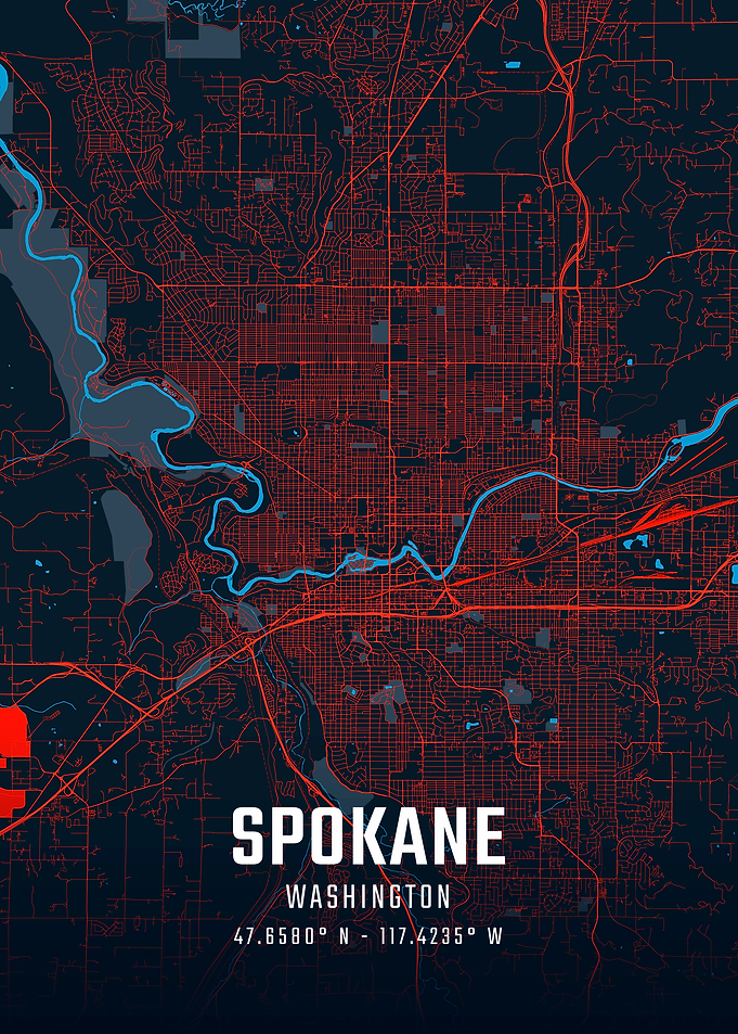 Spokane Washington City Map
