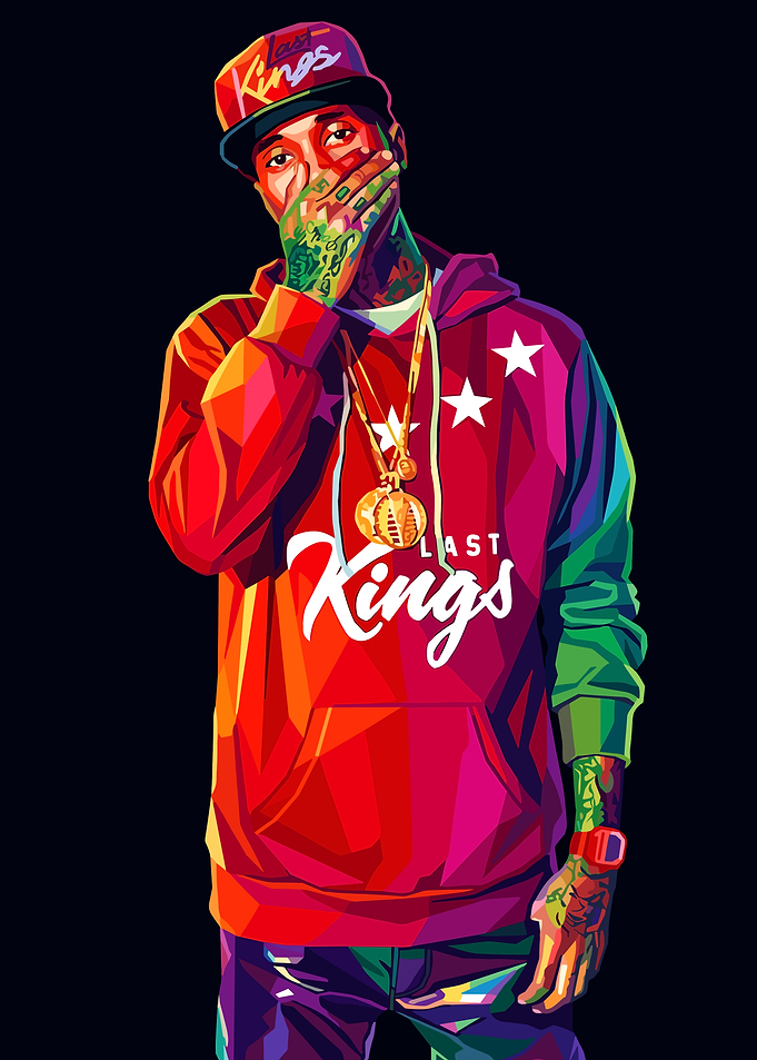 Rapper Tyga in Colorful Pop Art Style