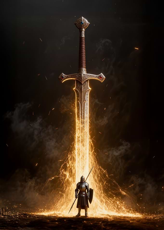 Knight and Glowing Sword