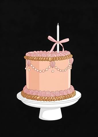 Pink Birthday Cake with Candle